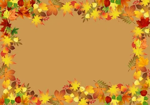 Autumn composition. Pattern made of dried leaves. Flat lay, top view Stock Illustration