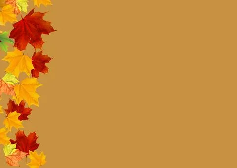 Autumn composition. Pattern made of dried leaves. Flat lay, top view Stock Illustration