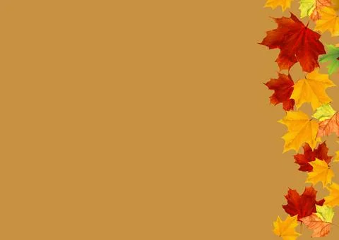 Autumn composition. Pattern made of dried leaves. Flat lay, top view Stock Illustration