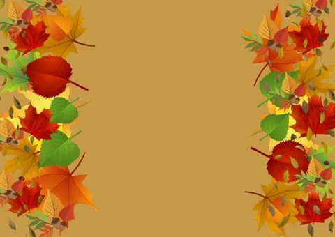 Autumn composition. Pattern made of dried leaves. Flat lay, top view イラスト素材