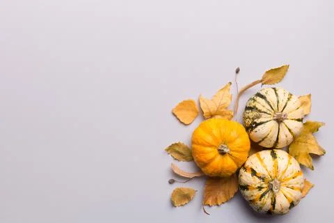 Autumn composition. Pattern made of dried leaves and other design accessori.. Foto stock