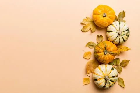 Autumn composition. Pattern made of dried leaves and other design accessori.. 写真素材