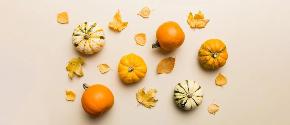Autumn composition. Pattern made of dried leaves and other design accessori.. Stock Photos