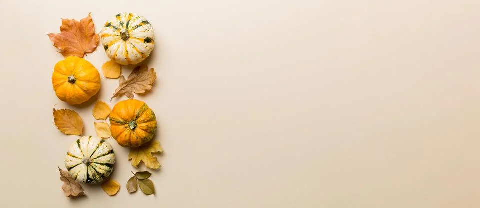 Autumn composition. Pattern made of dried leaves and other design accessori.. Stock Photos