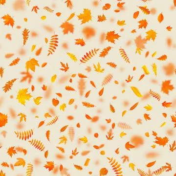 Autumn composition. Seamless autumn maple leaves pattern. EPS 10 Illustrazione stock
