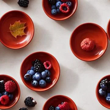 Autumn cornucopia center piece blueberry, raspberry, blackberry and current Stock Illustration