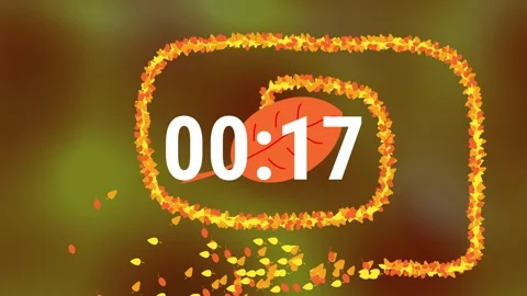 Autumn - Countdown 25 seconds with timer 25 to 0 Stock Footage 340541248