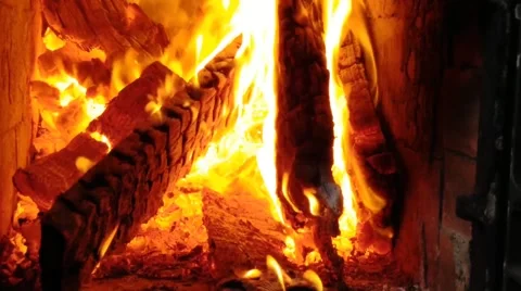 Autumn day by the fireplace. Stock Footage 211443822