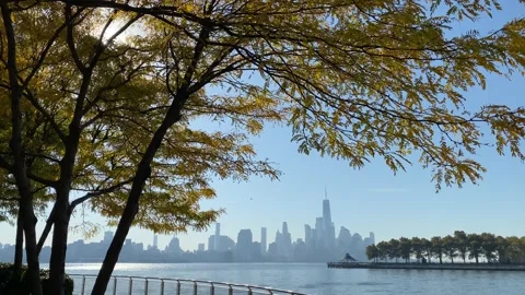 Autumn Day Looking at NYC Vídeos de archivo 219280382