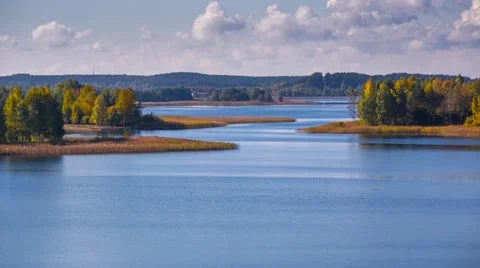 Autumn day timelapse Belarus Stock Footage 61336563