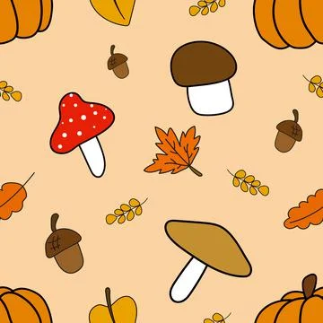 Autumn decoration design pattern Stock Illustration
