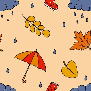 Autumn decoration design pattern Stock Illustration