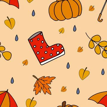 Autumn decoration design pattern Stock Illustration