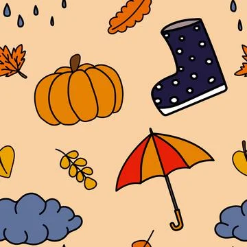 Autumn decoration design pattern Stock Illustration