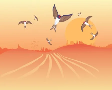 Autumn departure Stock Illustration