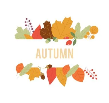 Autumn Design in Vector. Autumn composition. Autumn sale banner on maple leaf Stock Illustration