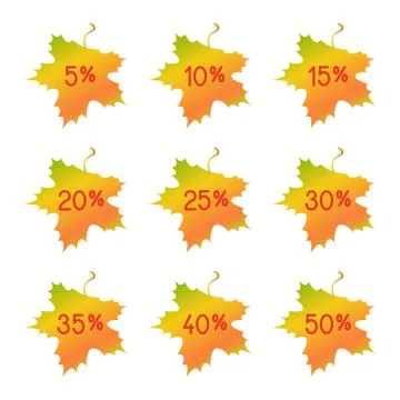 Autumn discount elements - vector maple leaves Illustrazione stock