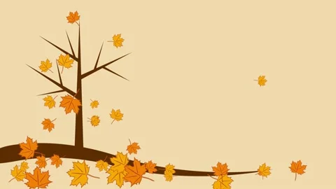 Autumn drawing background with copy space. Dead leaves falling from an abstra Stock Footage 137854163