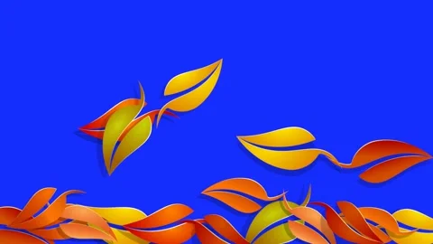 Autumn drawing background with copy space. Abstract dead leaves falling. Anim Stock Footage 157113340