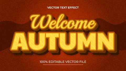 Autumn editable text effect template with red background Stock Illustration
