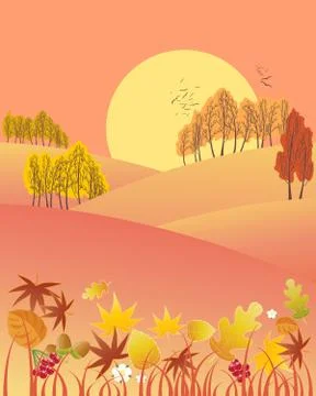 Autumn evening Stock Illustration