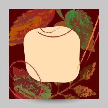 Autumn fall .Abstract trendy frame with leaves grunge style.Vector illustration Stock Illustration