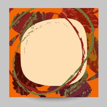 Autumn fall .Abstract trendy frames with grunge style leaves.Vector illustration Stock Illustration