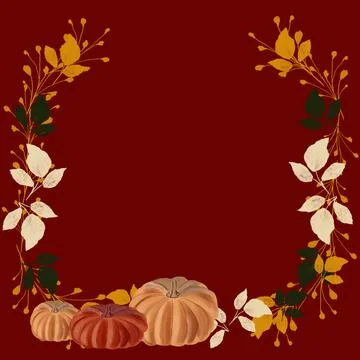 Autumn, fall, autumn frame, fall frame, autumn border, fall border, pumpkin, pum Stock Illustration