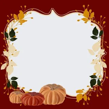 Autumn, fall, autumn frame, fall frame, autumn border, fall border, pumpkin, pum Stock Illustration