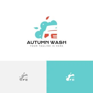 Autumn Fall Car Wash Clean Care Logo Stock Illustration