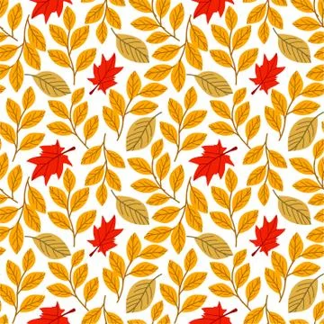 Autumn. Fall. Cute vector seamless pattern. All elements are hidden under mas Stockillustratie