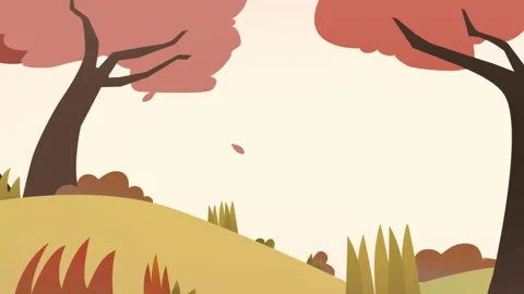 Autumn Fall Falling Leaves Season Forest Hill Scenery Stock Footage 246777514