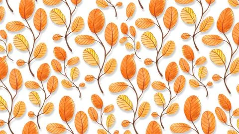 Autumn Fall Leaves Pattern Background for Thanksgiving Celebration with Ora.. Stock Illustration