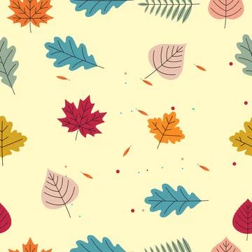 Autumn-fall-leaves-seamless-vector-pattern Stock Illustration