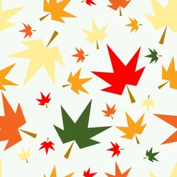 Autumn fall maple leaves seamless pattern background Illustrazione stock