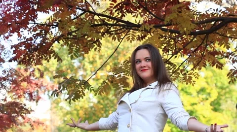 In autumn fall  park Stock Footage 42779516