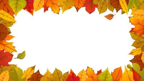 Autumn fall season frame with maple, oak leaves Stock-Illustration