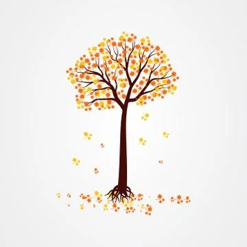 Autumn fall tree vector illustration Stock Illustration