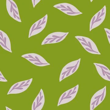 Autumn falling foliage seamless pattern with light violet leaf ornament. Rand Illustrazione stock