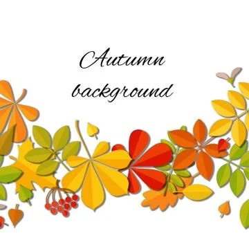 Autumn falling leaf isolated on white background. Illustrazione stock