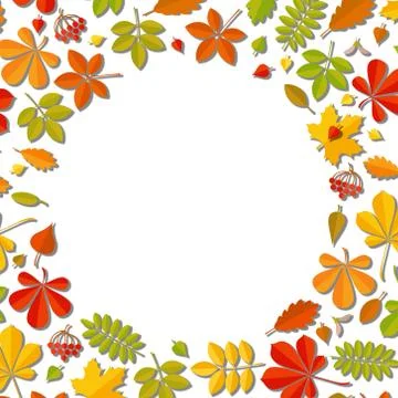 Autumn falling leaf isolated on white background. Stock Illustration