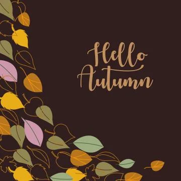 Autumn falling leaves background Stock Illustration