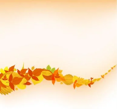 Autumn falling leaves background Stock Illustration