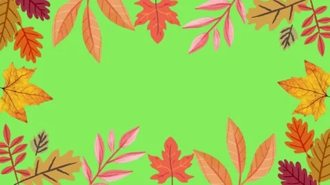 Autumn Falling Leaves Border Frame Green Screen Video Effect. Stock Footage 265148933