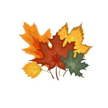 Autumn Falling Leaves Icon Isolated on White Background. Vector Illustration Stock Illustration