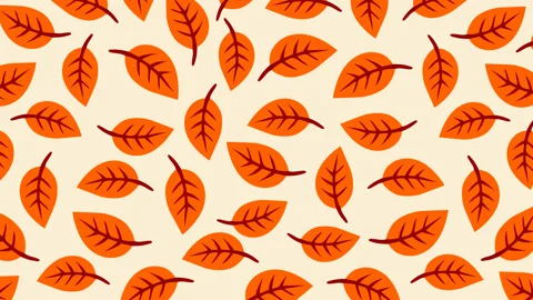 Autumn Falling Leaves Seamless Pattern Background Loop for Seasonal Nature A Stock Footage 340667171