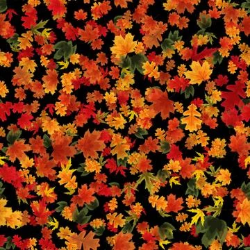 Autumn Falling Leaves Seamless Pattern Background.  Illustration Stock Illustration