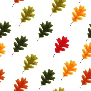 Autumn Falling Leaves Seamless Pattern Background. Vector Illustration Stock Illustration