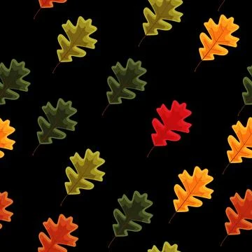 Autumn Falling Leaves Seamless Pattern Background. Illustration Stock Illustration