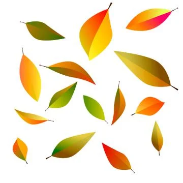 Autumn falling leaves vector illustration Stock Illustration